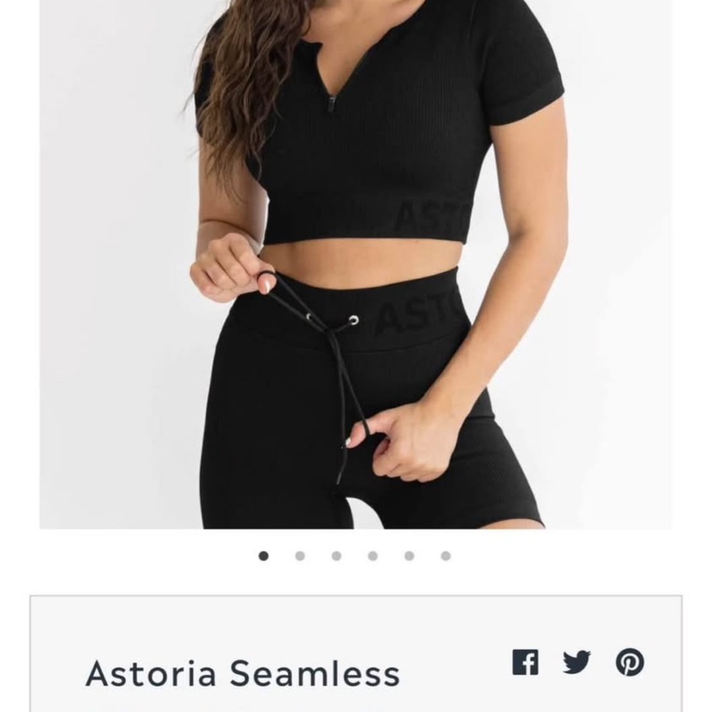 Astoria Black Ribbed Two-Piece Set size small - Picture 2 of 3